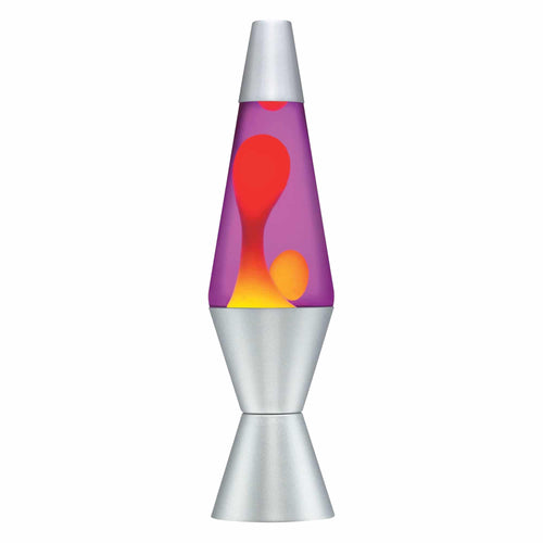 14.5” LAVA® Lamp – yellow wax, purple liquid, and silver base and cap