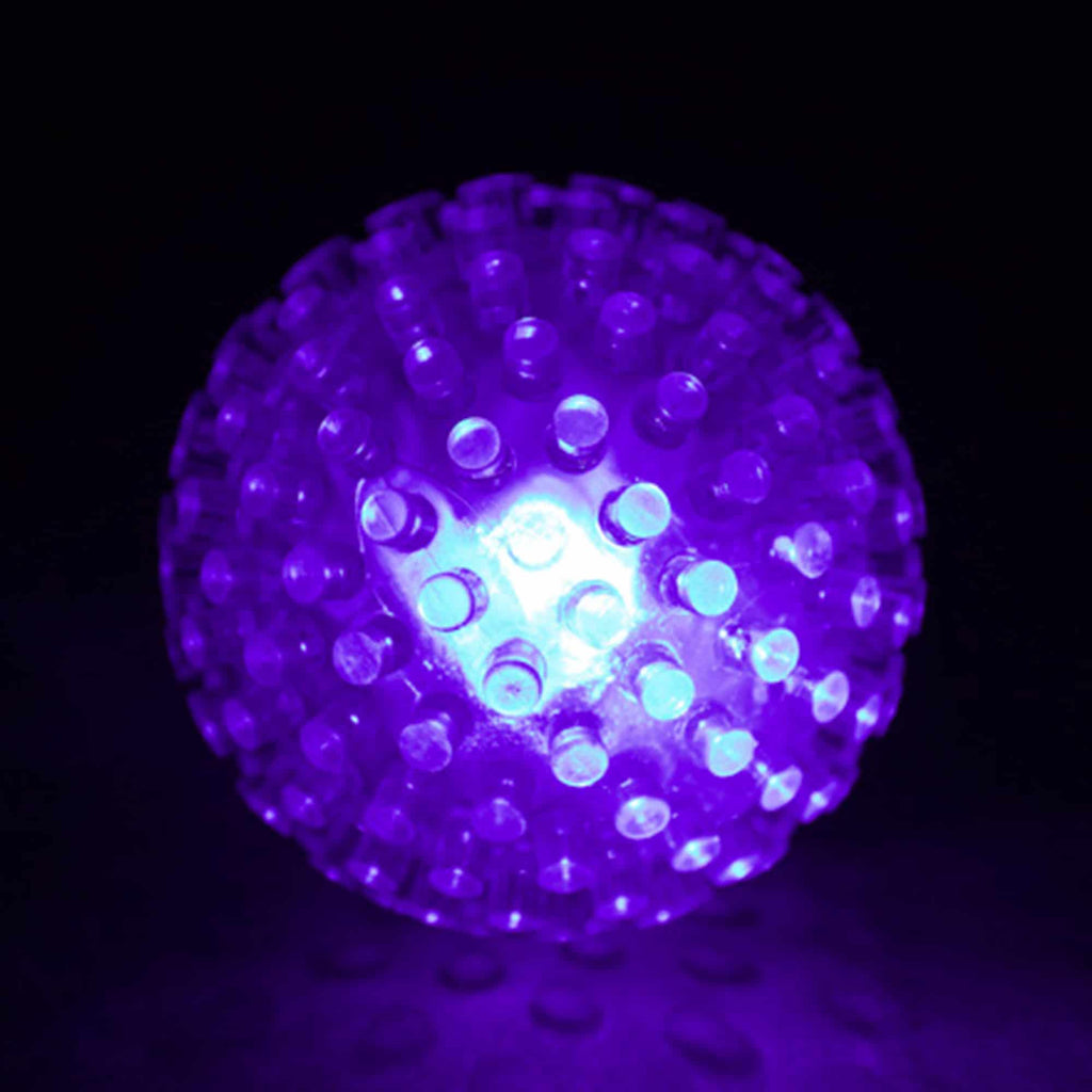 Blank Brite Ball lighting up blue on impact