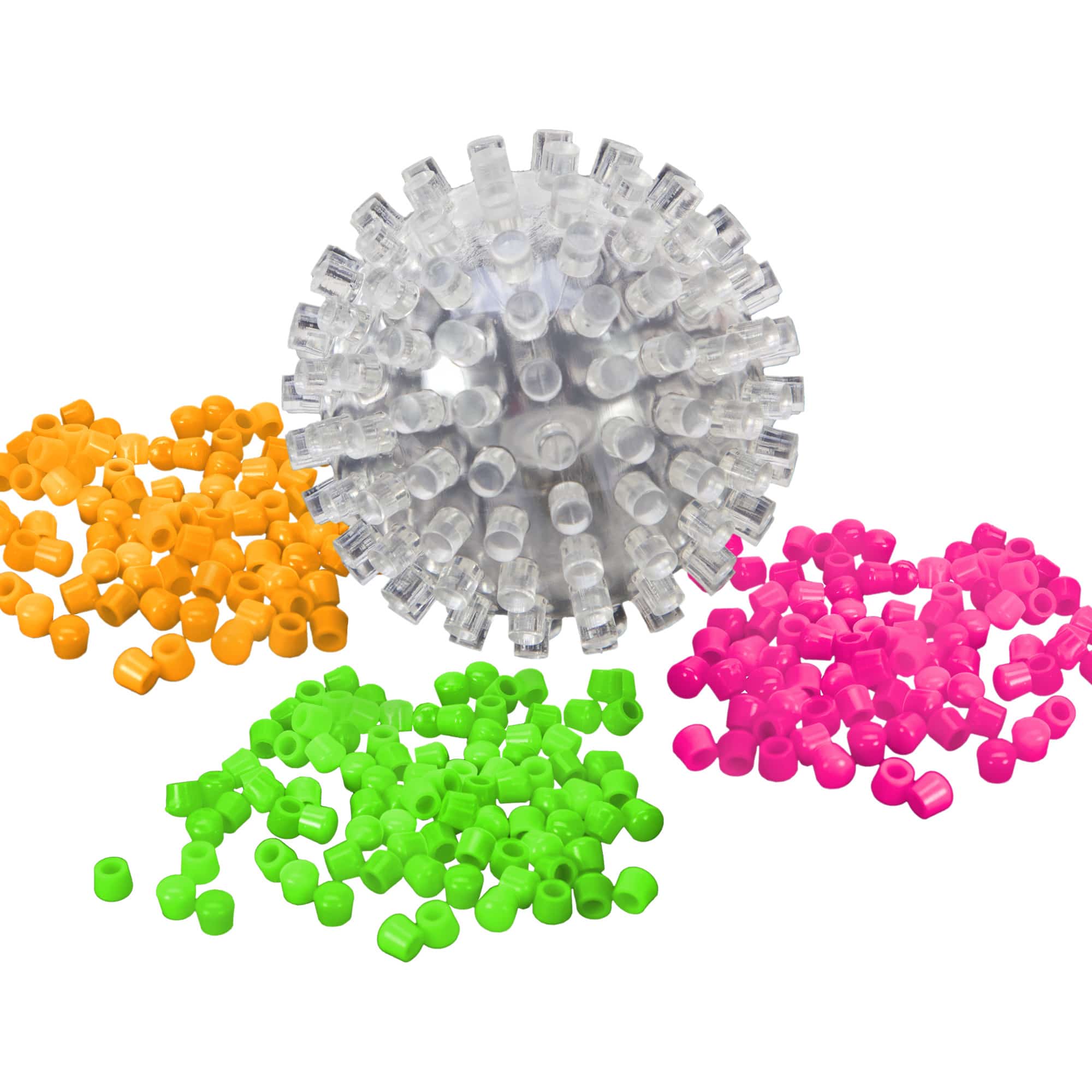 Brite Ball - Blank ball with glow in the dark caps - orange, green, pink
