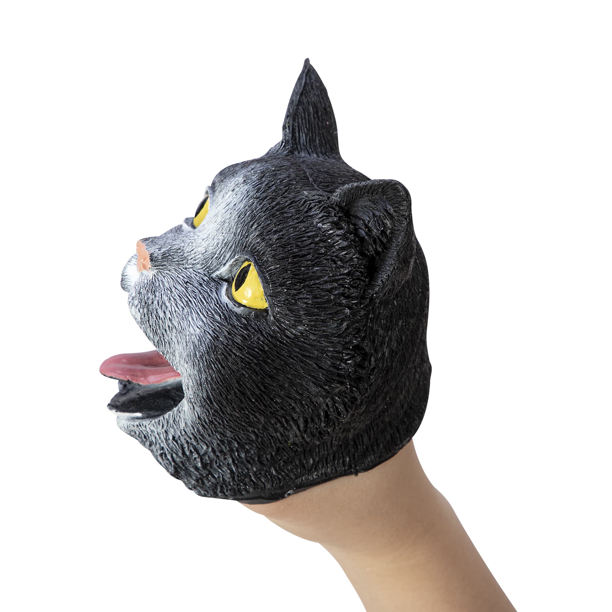 Cat Hand Puppet - Black Left on Hand