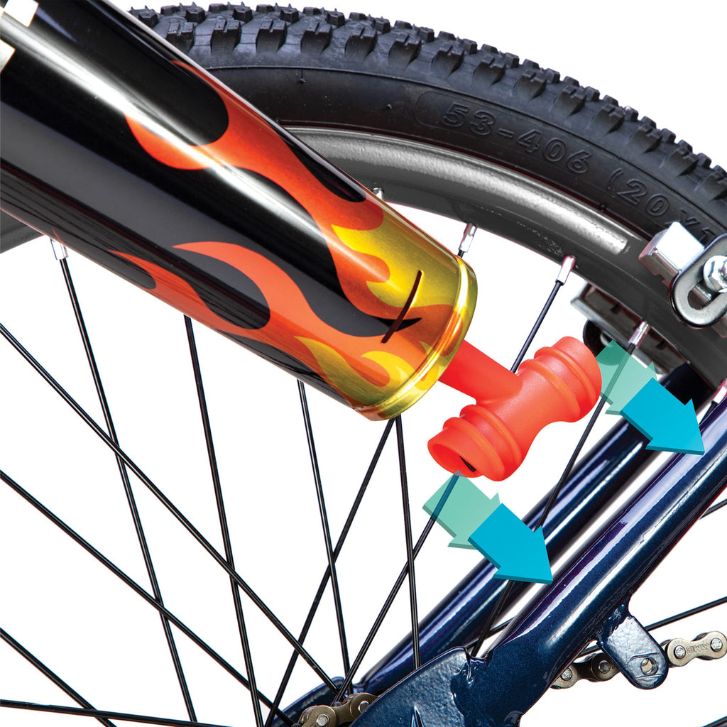 Hyper-Pipe flame on bike assembly