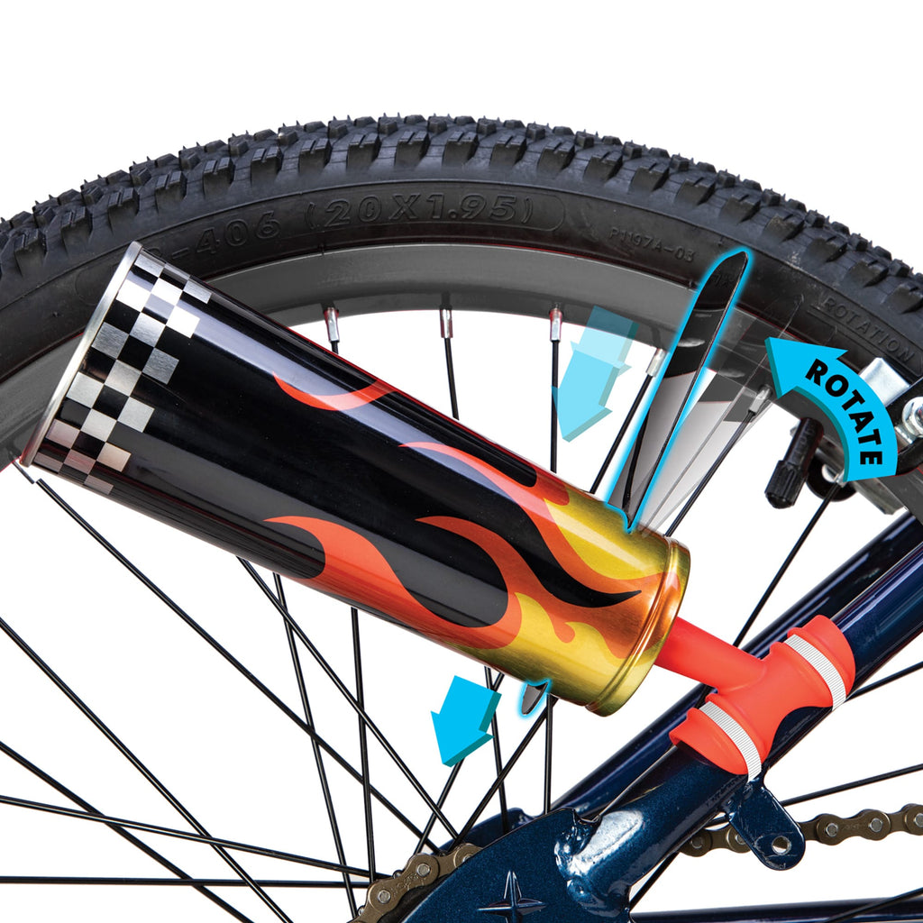 Hyper-Pipe flame on bike assembly