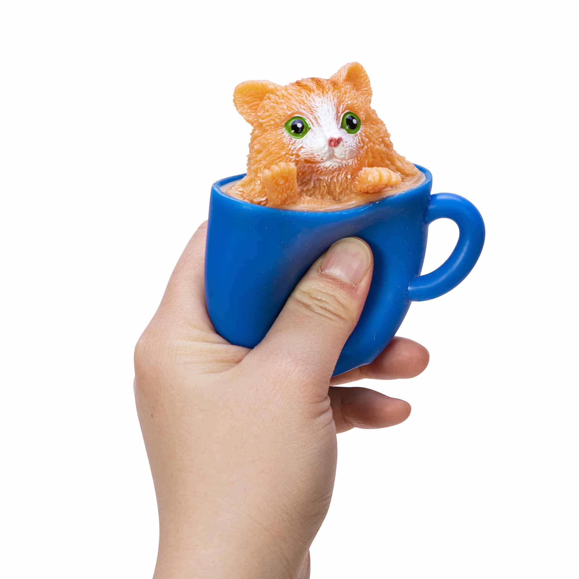 Pop-A-Chino Kitties - Squeeze Orange Cat in Blue Cup