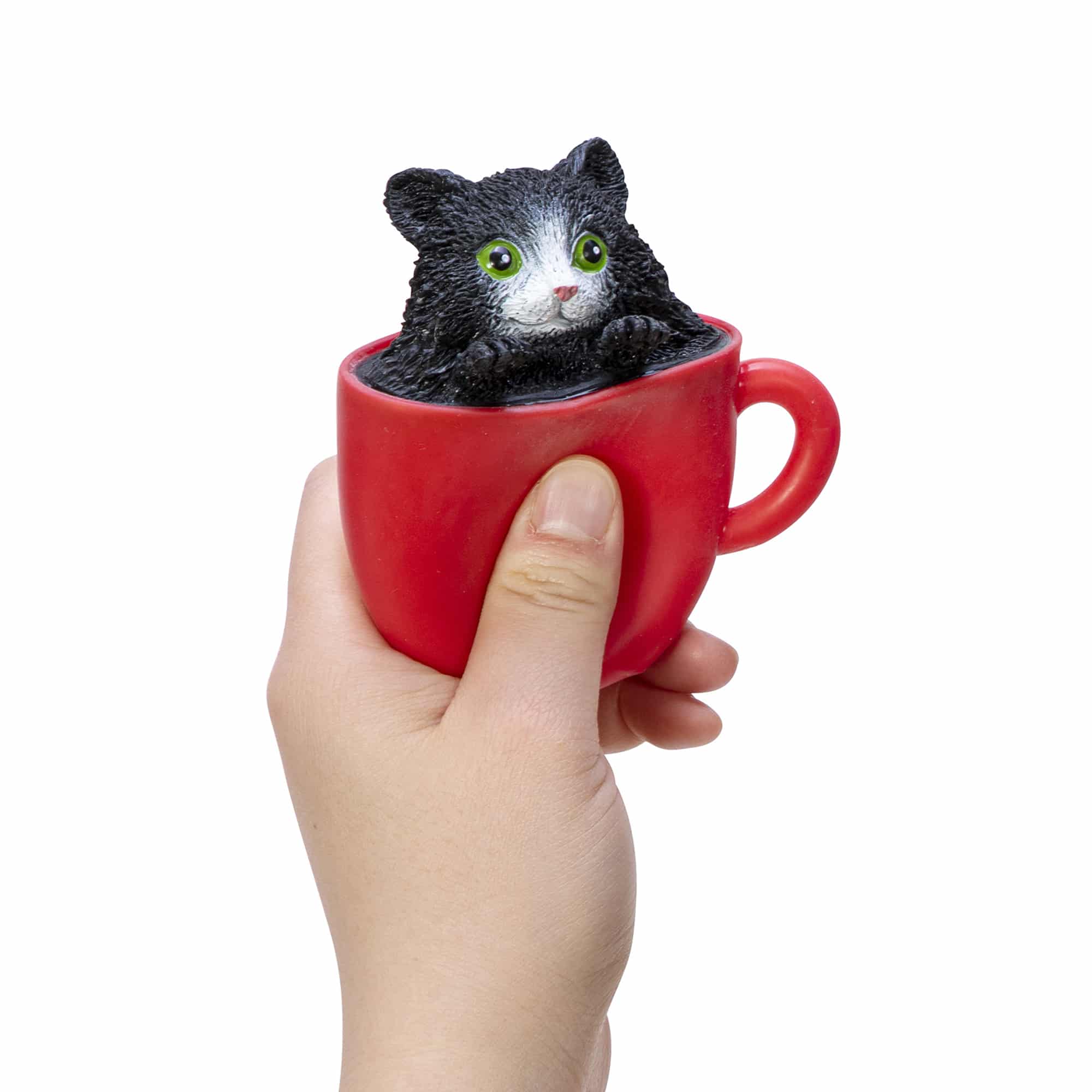 Pop-A-Chino Kitties - Squeeze Black Cat in Red Cup